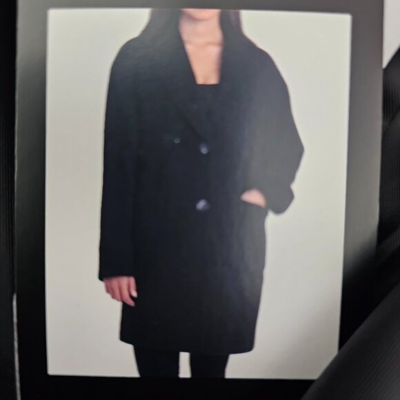 Derek Lam 10 Crosby 2 Button Wool Alpaca Relaxed Coat New Women's Black Size L - Picture 5 of 15